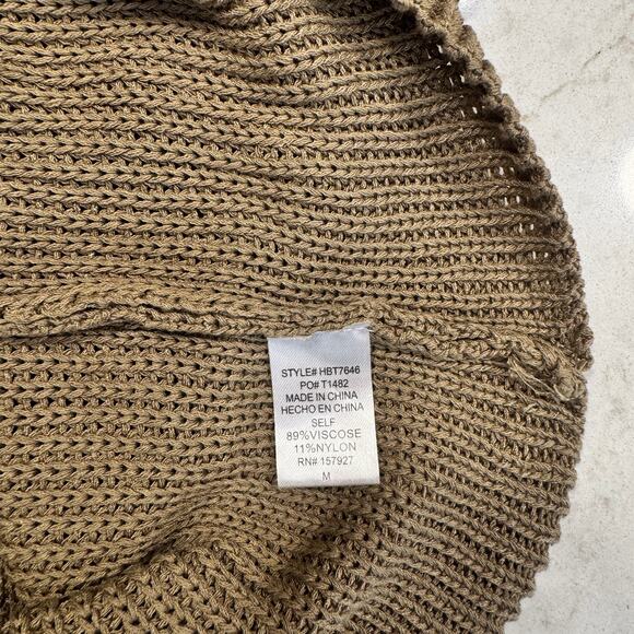 La Miel Open Knit Tank Top Sleeveless Sweater Women's Medium Brown Coastal Boho - Picture 8 of 14